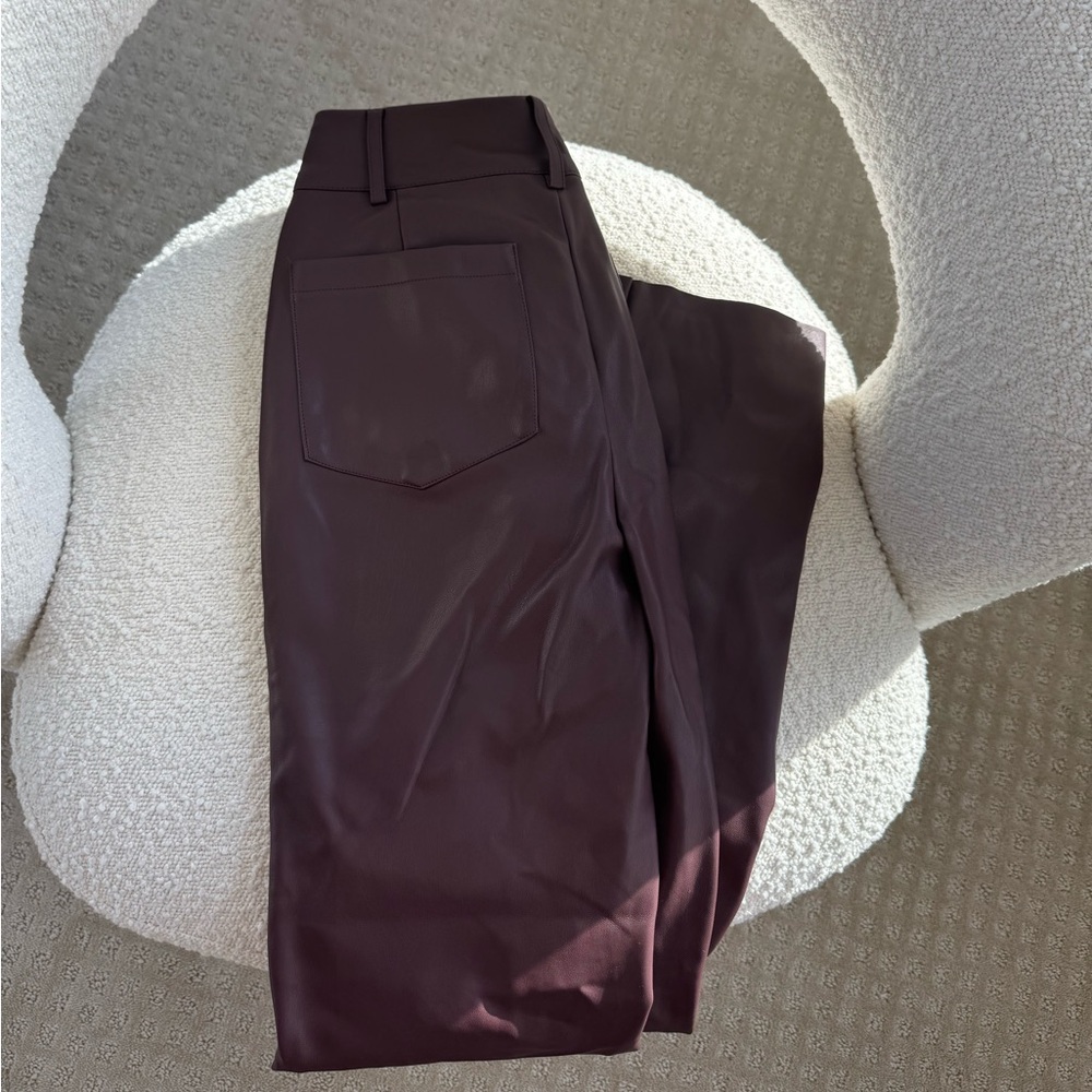 Meshki Laurette Faux Leather Straight Leg Pant - Dark Chocolate - Picture 8 of 8
